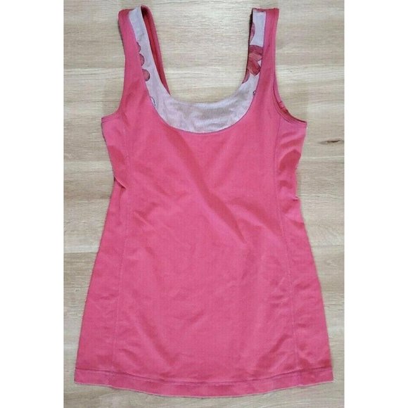 lululemon athletica Tops - Lululemon Womens Mesh Trim Floral Pink Tank "0-6"